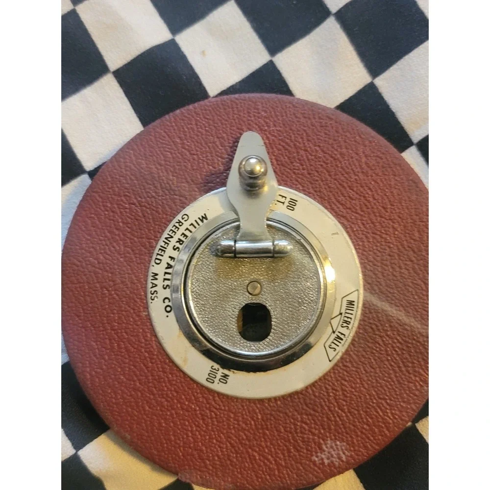 Vintage Millers Falls No. 3100 100 Ft Steel Tape‎ Measure Surveyor Reel